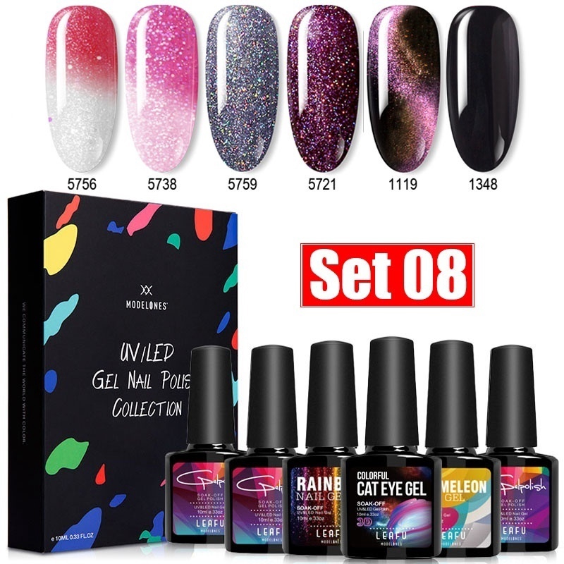 6 Pc Vernis Semi Permanent Vernis à Ongle Gel Polish Soak Off Nail Art Gel Uv Led Manucure Kit