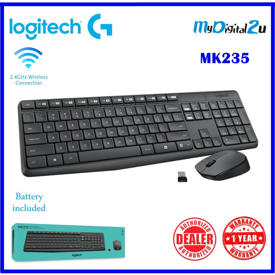 Logitech MK235 2.4Ghz Wireless Combo Keyboard and Mouse | Shopee Malaysia