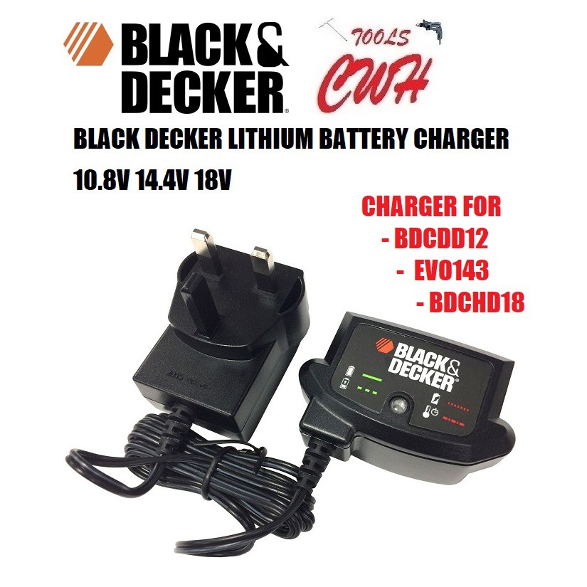 10.8V 14.4V 18V BLACK DECKER LITHIUM BATTERY CHARGE