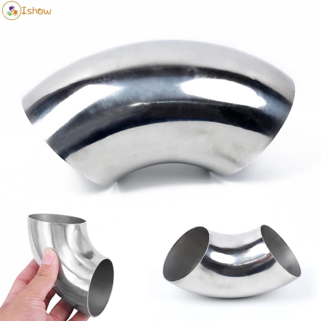 2in 51mm Stainless Steel Car Exhaust Weldable 90° Bend Elbow Pipe Fitting Kit.