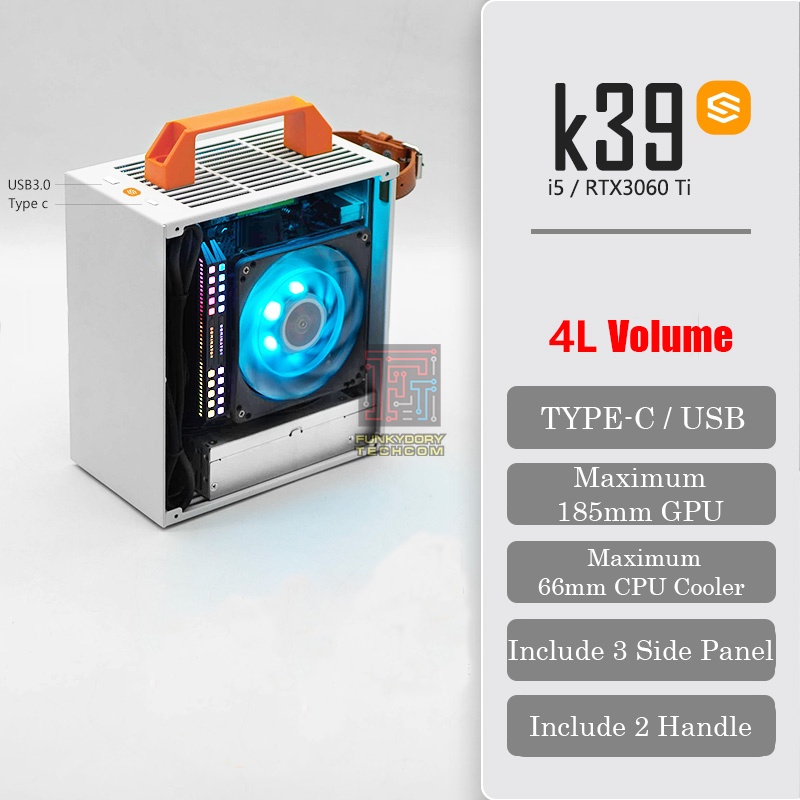 Sgpc K39 Aluminum Alloy Body Mini Itx Vertical Gpu Desktop Casing 1u Flex [ready Stock] Shopee