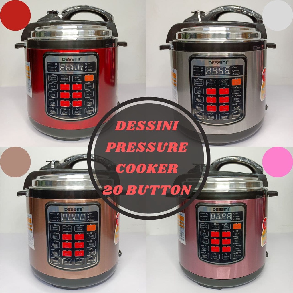 [READY STOCK ]DESSINI PRESSURE COOKER 6 & 8 LITRE 20 BUTTON Shopee