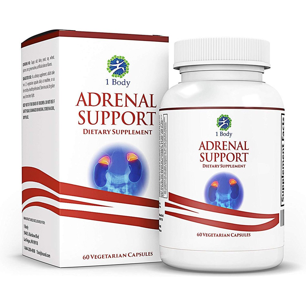 1 Body Adrenal Support / Rhodiola Rosea, Vitamin B12, B5, B6, Magnesium ...