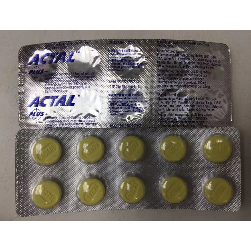 ACTAL PLUS 1X10S ( 1STRIP OR 2 STRIPS OR 4 STRIPS)
