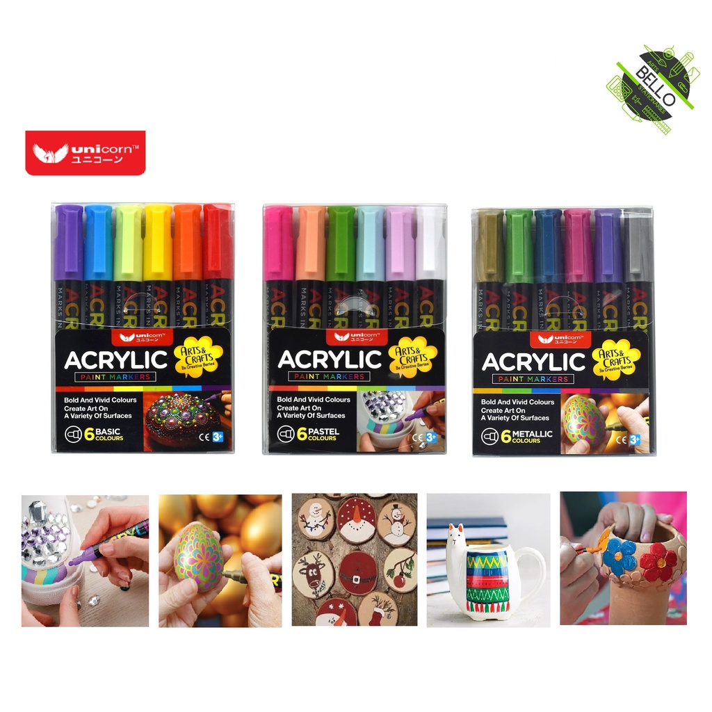 Unicorn Acrylic Paint Marker Basic / Pastel colour / Metallic Colour ...