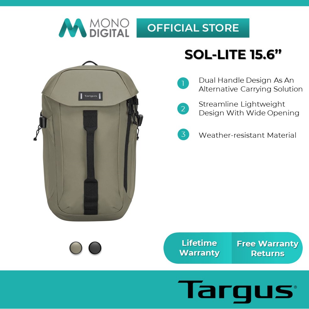 Targus 15.6 SolLite Notebook / Laptop / College Lifestyle Backpack