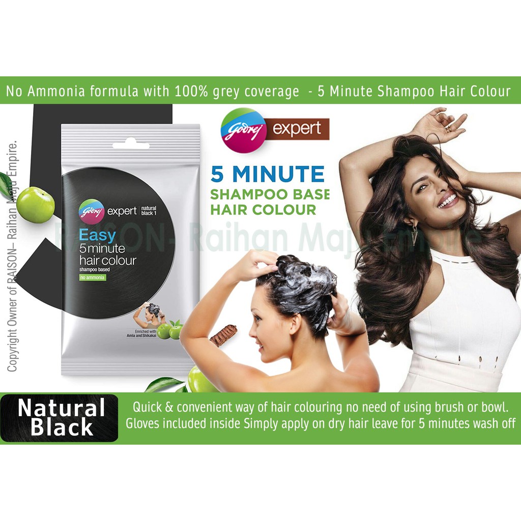 Godrej Expert Easy Shampoo Hair Colour Shampoo - Easy 5 Minute Hair Colour  Shampoo Natural Black | Shopee Malaysia