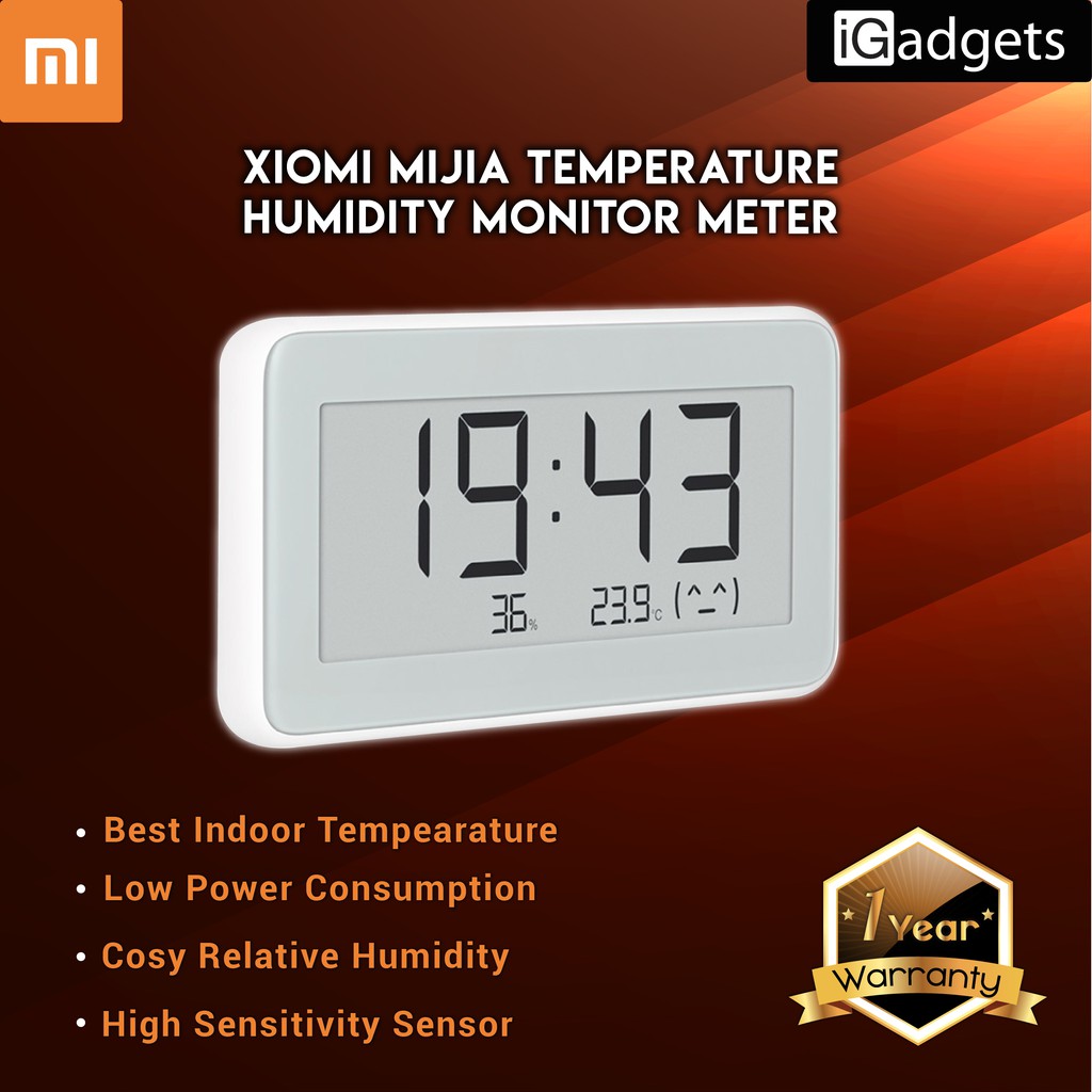 xiaomi mijia temperature and humidity monitoring electronic watch