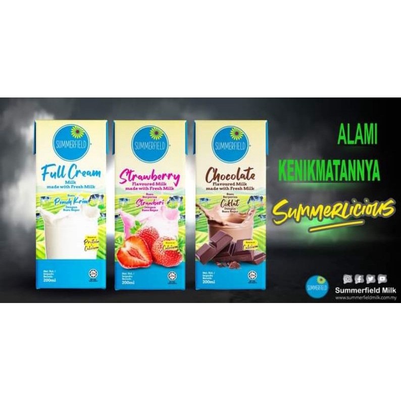 Summerfield UHT 200ML fresh Milk Flavored Milk Strawberry chocolate