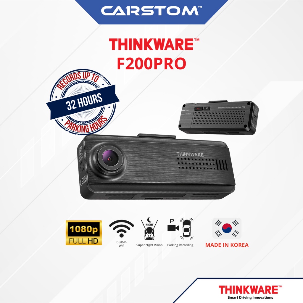 THINKWARE F200 PRO 2-CH 1080p Front/Rear Car Dashcam With 32GB SD Card ...