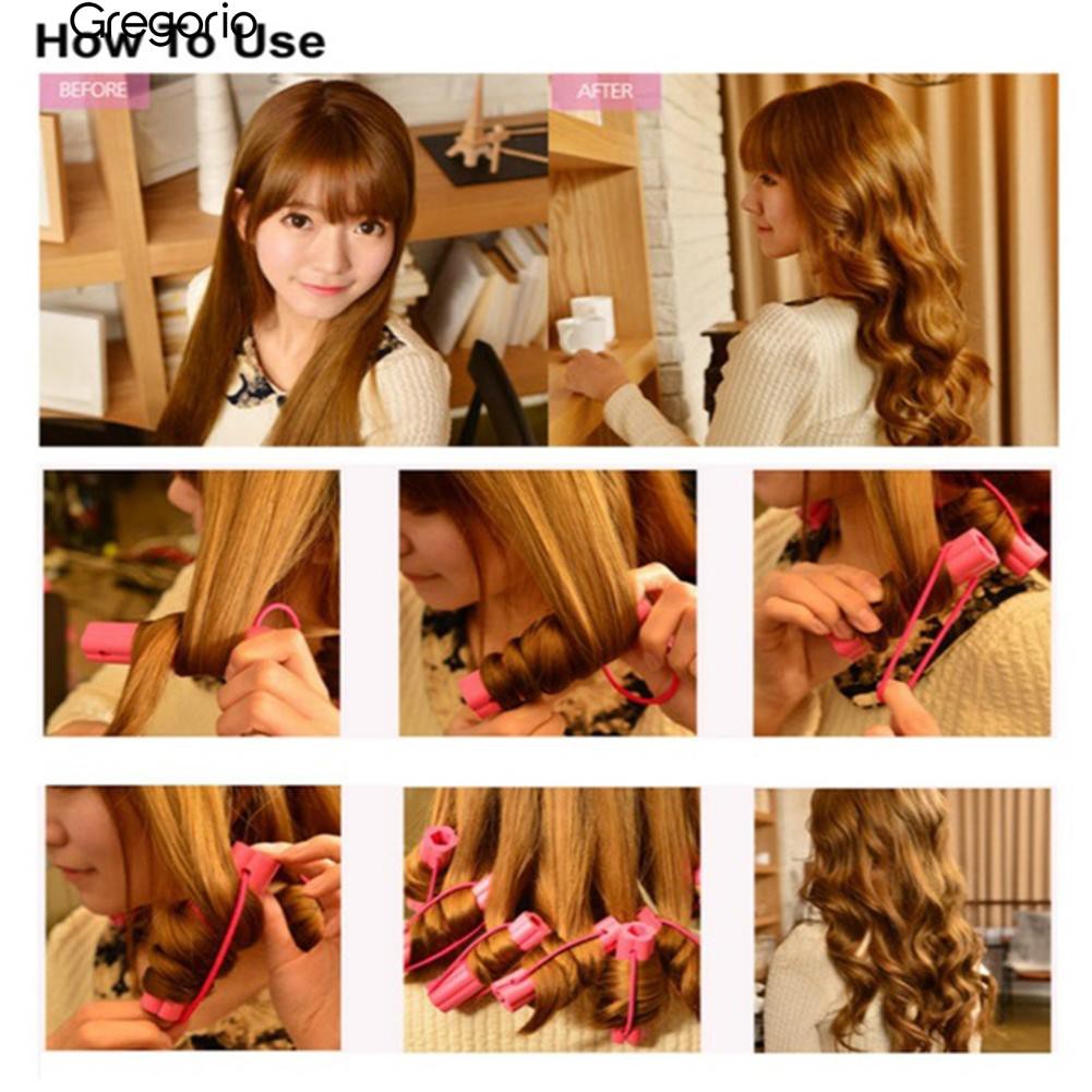 Gregorio01 6pcs Magic Soft Foam Sponge Hair Curlers Diy Wavy Hair