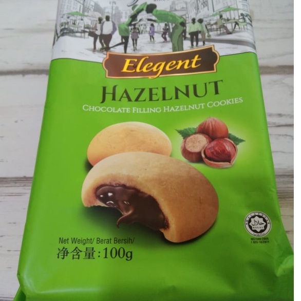 Elegant HAZELNUT Cho. Filling Hazelnut Cookies exp FEB23