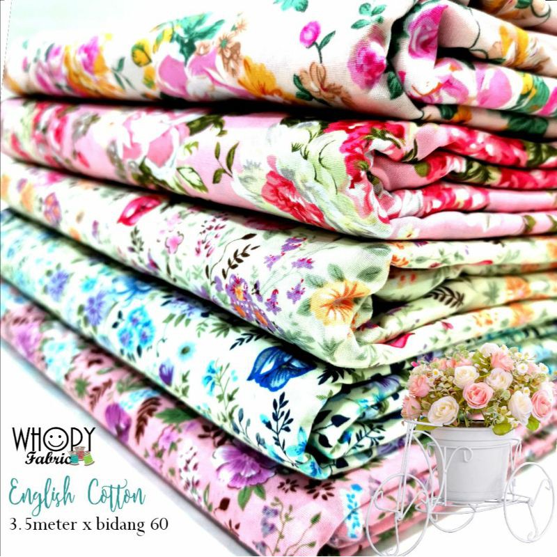 (KAIN PASANG BERKUALITI) ENGLISH COTTON 3.5 METER BIDANG 60' | Shopee ...