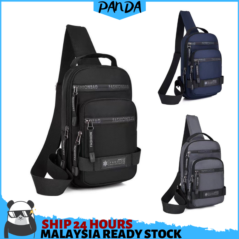 B110 PANDA SHOP Hot Sale Mens Nylon Chest Bag Multi-Functional Casual Shoulder Bag Backpack