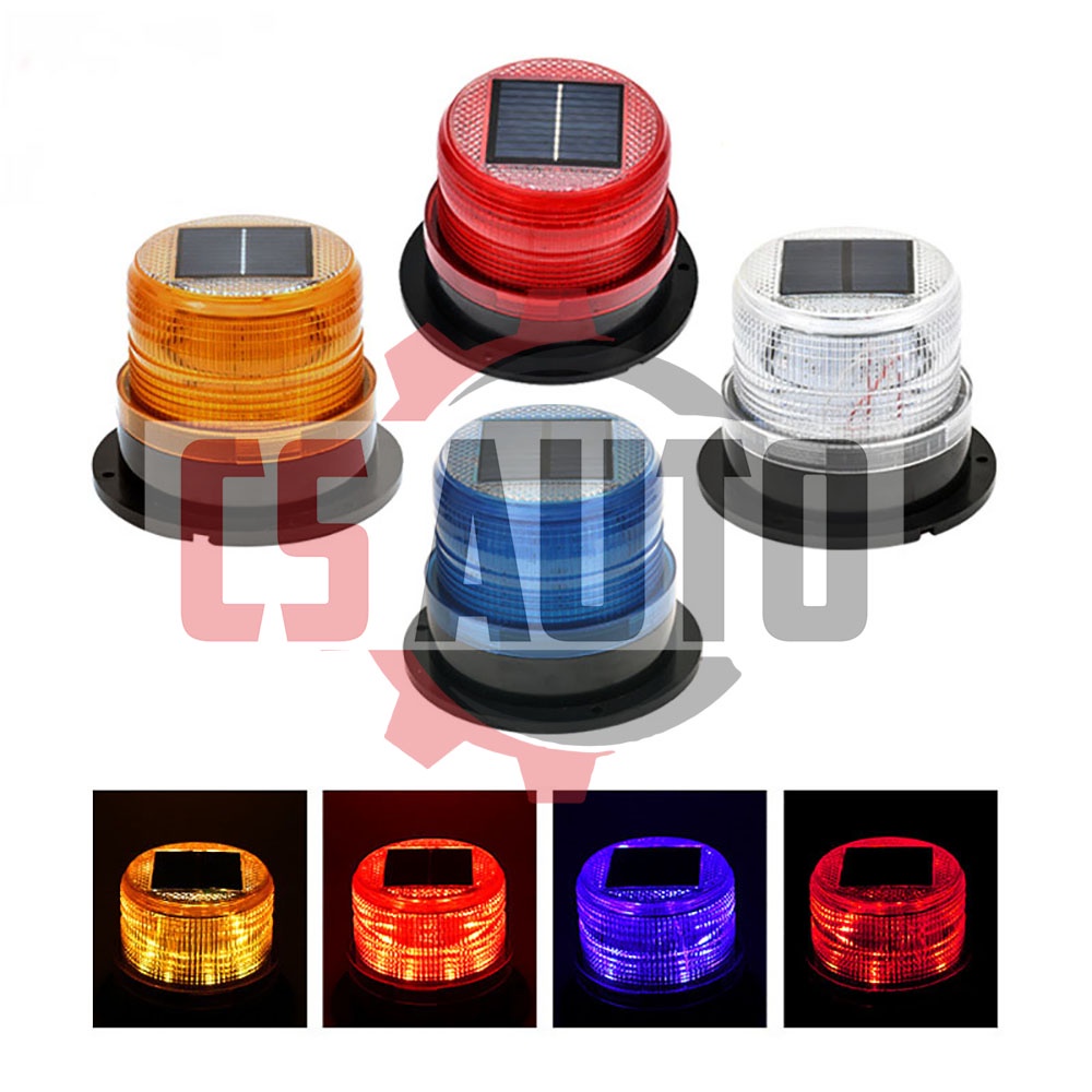 Led Solar Flashing Beacon Lamp Light Lampu Pusing Kelip Blink Lorry