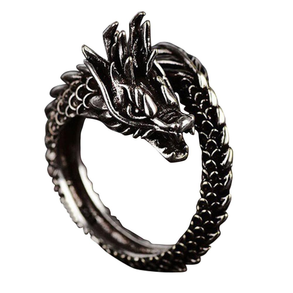 New Fashion Adjustable Dragon Ring Men Women Jewelry Opening Rings ...