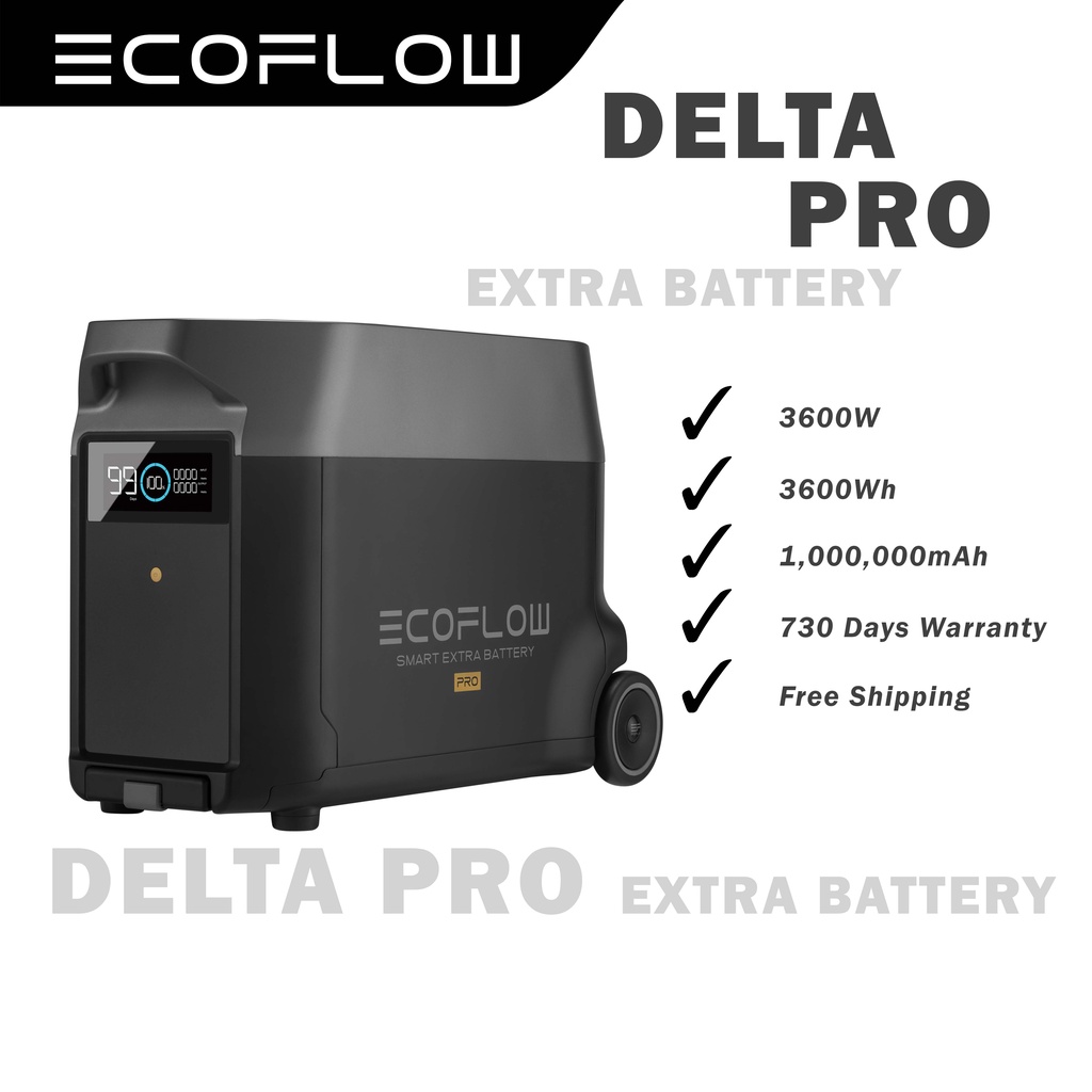 Ecoflow Delta Pro Extra Battery Only Portable Power Station 3600w Peak 7200w 3600wh Fast 2319