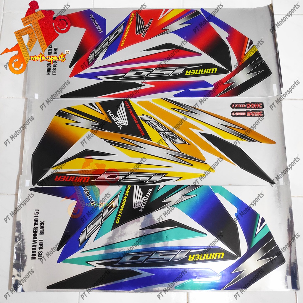 Honda Rs150R RS150 WINNER 150 VIETNAM CHROME BODY STICKER STRIPE Black ...