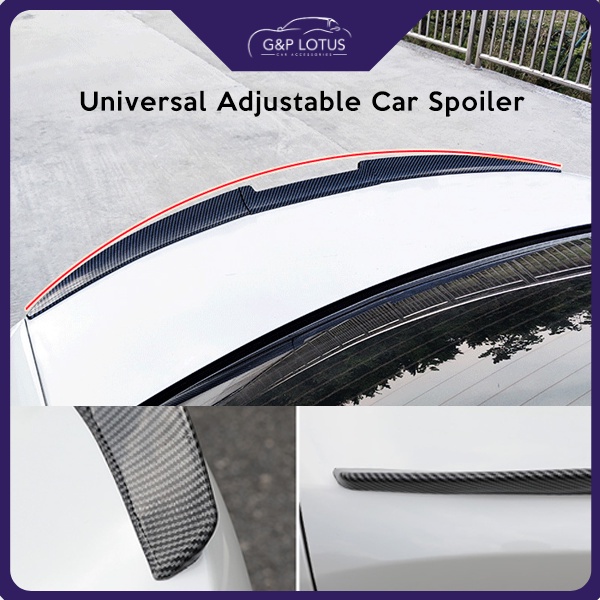 thumbnail image 2 of IKON MOTORSPORTS Universal Adjustable Roof Spoiler – Gloss Black ABS, Rear Window Visor Wing 2 of 4