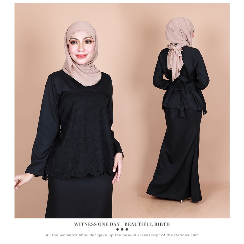 Baju Lace Hitam Tudung Warna Apa