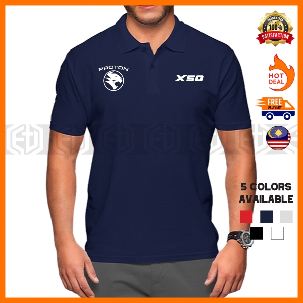 Proton X 50 X50 Logo Sulam Polo T Shirt Cotton Racing Motorsport Casual ...