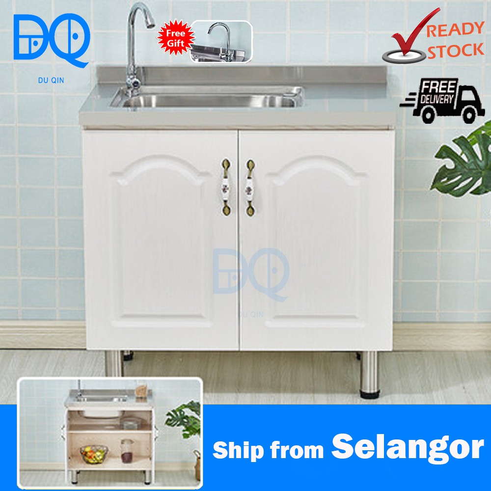 Kitchen Cabinet Stainless Steel Top 2 Doors With Single Sink Shopee Malaysia