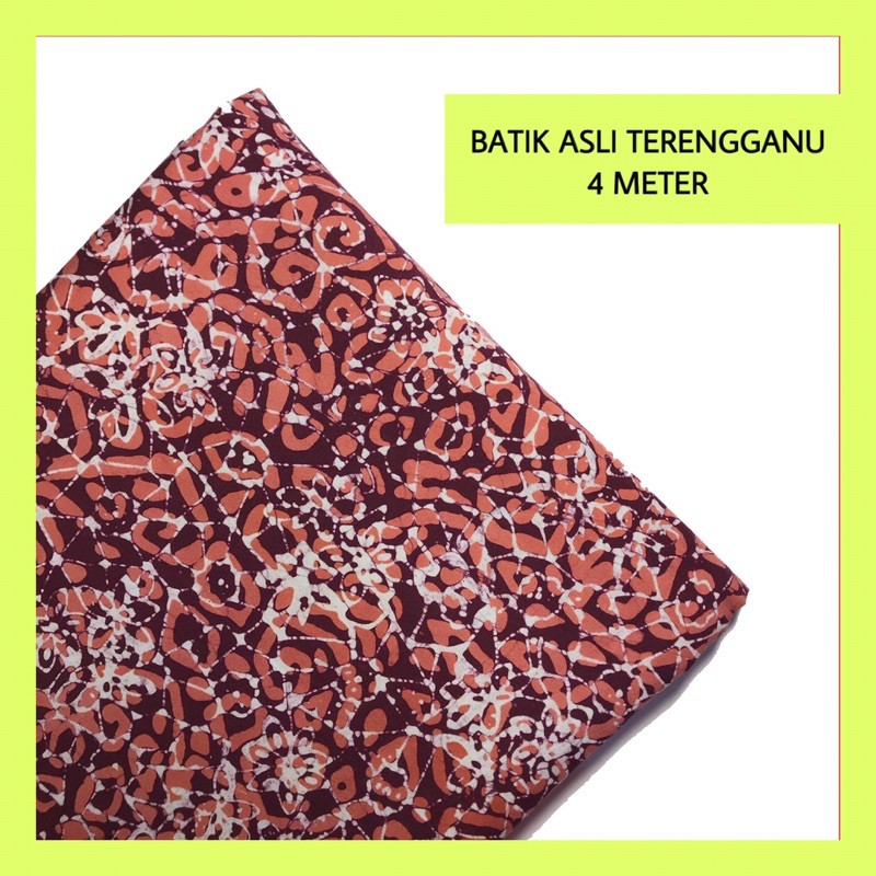  BATIK BLOK  COTTON 4 METER ASLI TERENGGANU Shopee Malaysia