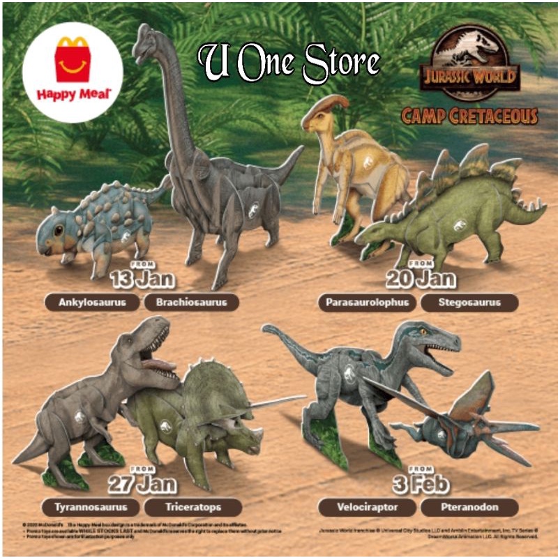 dinosaur happy meal toys