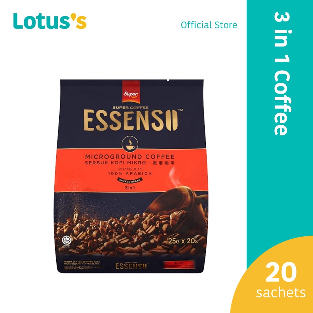 Super Coffee Essenso Microground Coffee 3 in 1 Coffee Beans 20 x 25g