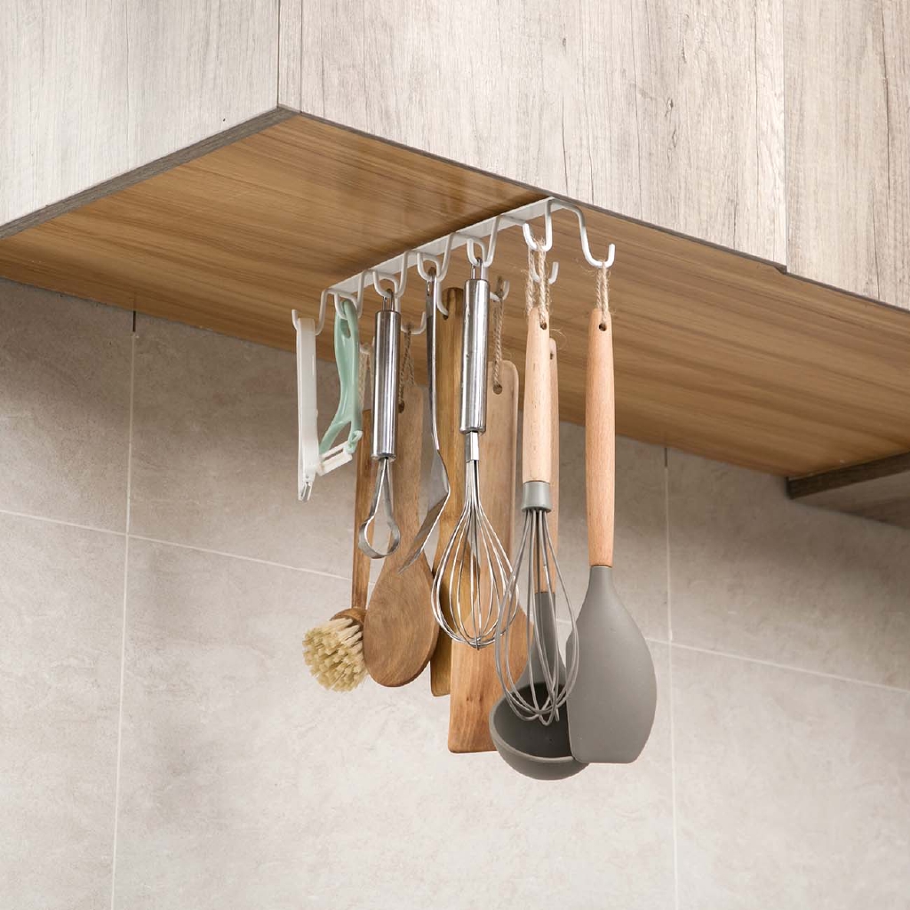 Kitchen Storage12 Hooks Kitchen Cabinet Under Shelf Cup Mug Holder