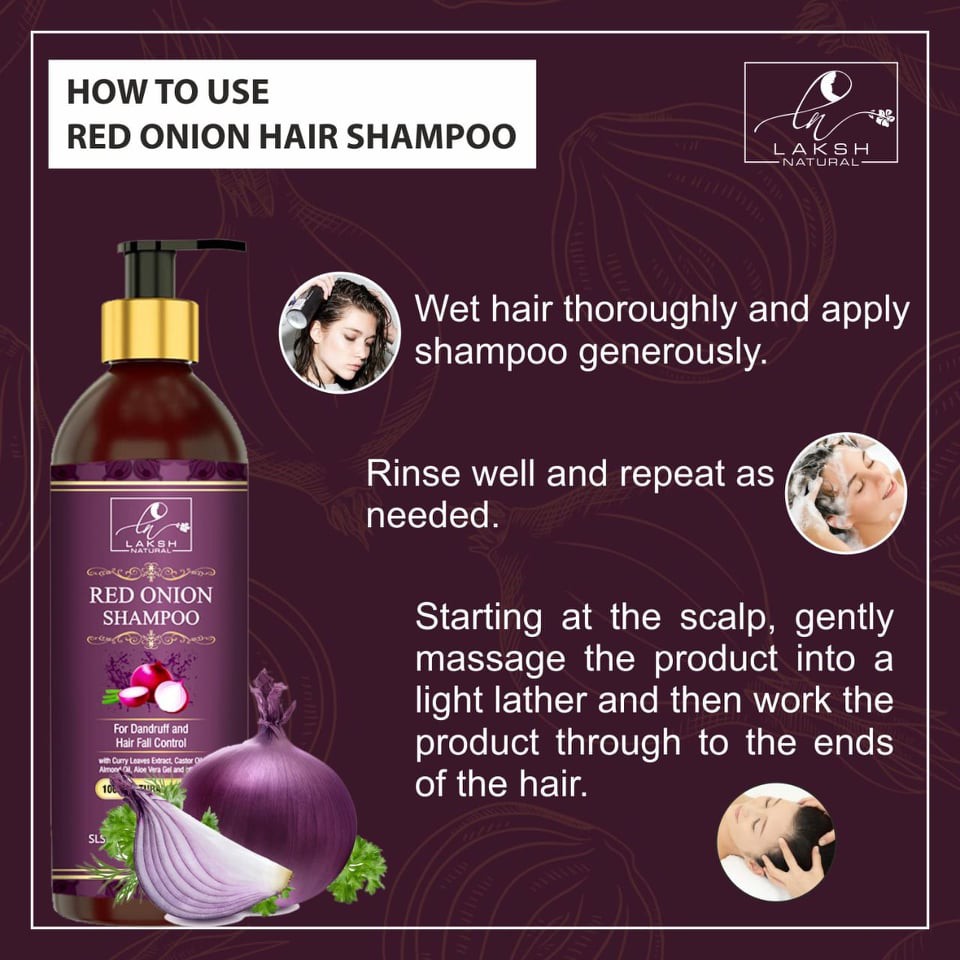Laksh Natural Red Onion Anti Hair Loss and Hair Growth Combo with Red Onion  Oil 200ml + Red Onion Shampoo 300ml . | Shopee Malaysia