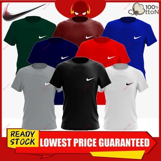 🥇SHOPEE NO.1🥇 Nike Logo Cotton T-shirt ”100% Cotton Unisex Round Neck Short Sleeve Ready Stock