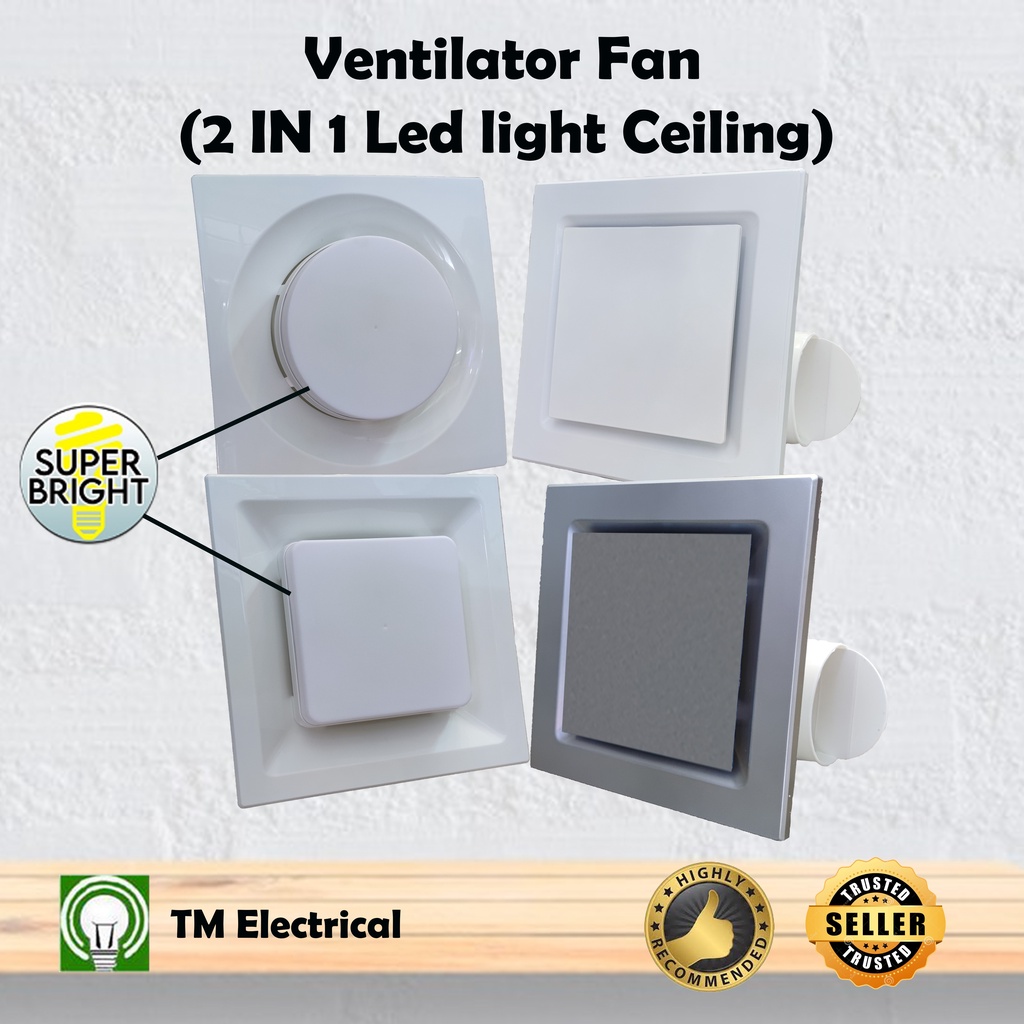 Ceiling Exhaust Fan Ventilator with LED Light Sedut Angin Kipas Siling