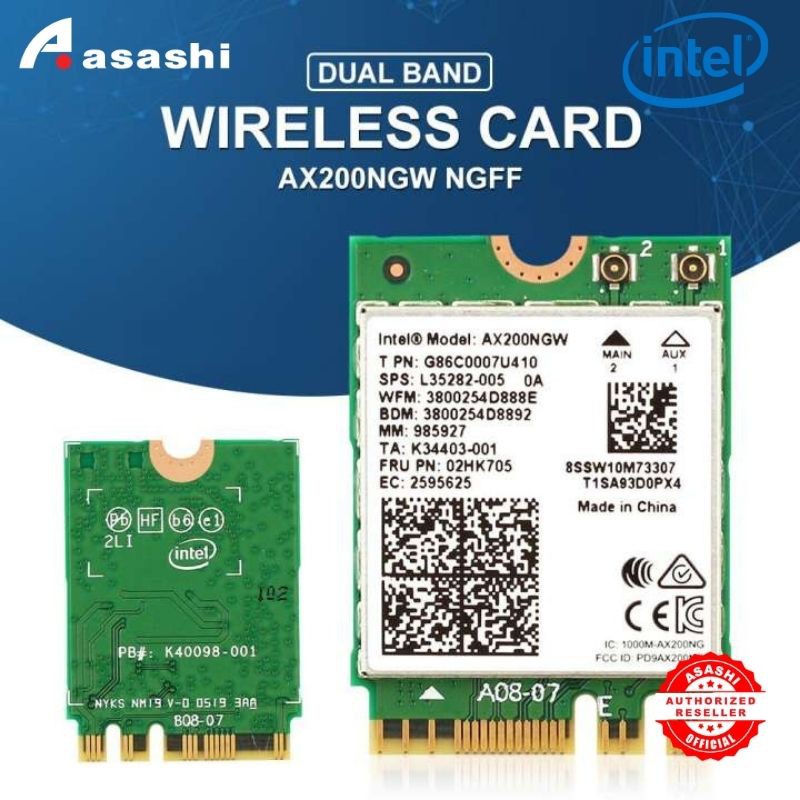 INTEL Wi-Fi 6 AX200 Dual-band 802.11AX Wireless + Bluetooth 5.0 Intel M.2  Network Wi-Fi Card Notebook Desktop PCE-AX3000 | Shopee Malaysia