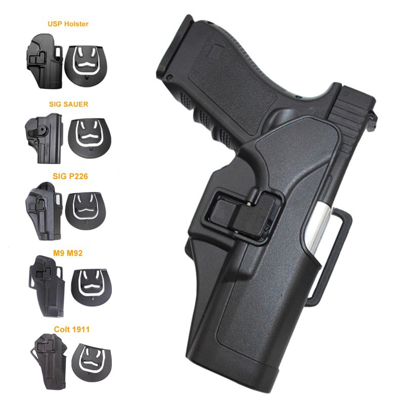 Tactical Gun Holster For Glock 17 19 Beretta M9 Colt 1911 Sig Sauer P226 Hk Usp Airsoft Belt Holster General Hunting Shopee Malaysia