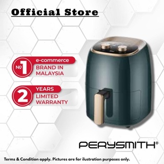 PerySmith 5.5L Rapid Air Fryer Advance Drawer Easy Oil-Free Aerodynamic Multifunctional Cooking Fryers(GREEN)