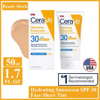 shopee cerave spf sunscreen face tint sheer mineral sold hydrating