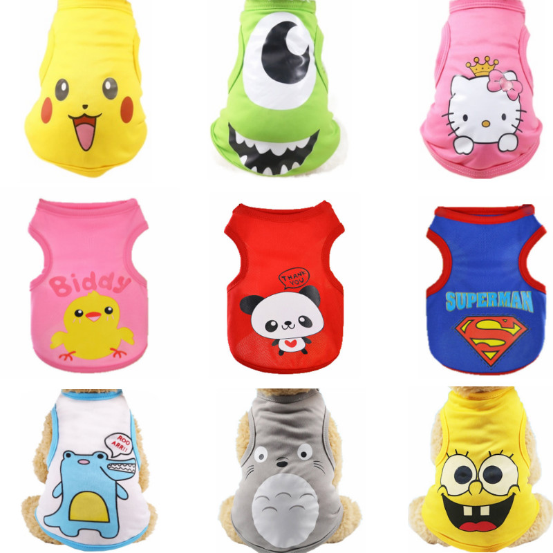 New pet cat dog rabbit clothes cartoon cute pet vest breathable