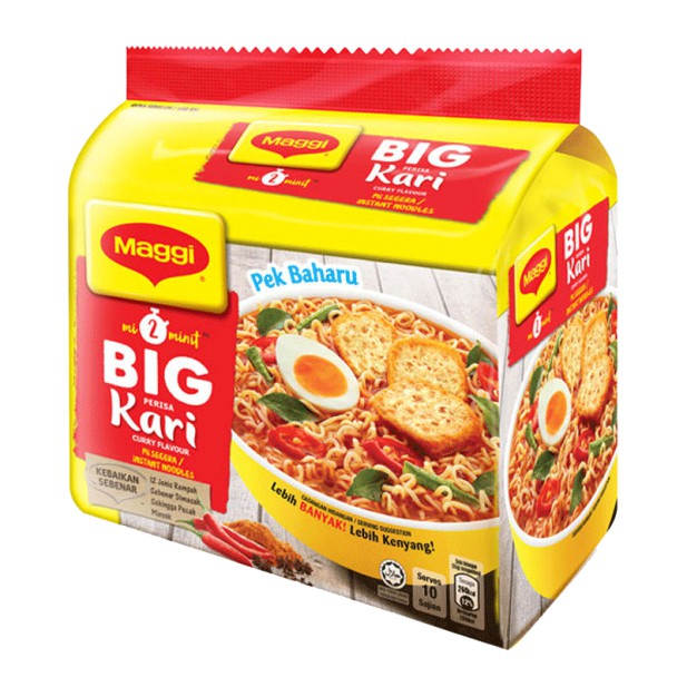 MAGGI 2 Minutes Big Instant Noodle [5pcs] (Big Kari / Big Ayam / Big Tom Yam) [110GM-112GM]