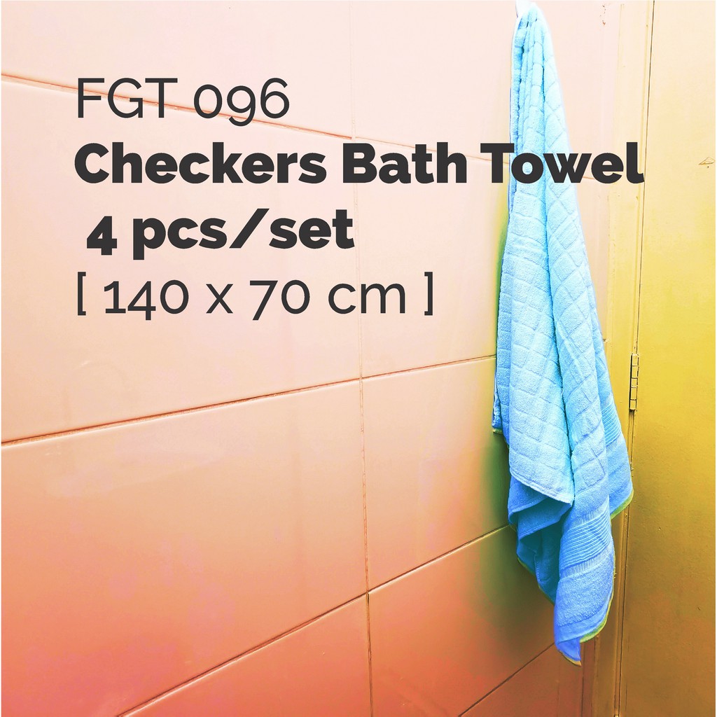 AFGY FGT Checkers Bath Towel 140 x 70 cm (4 pcs) Shopee Malaysia