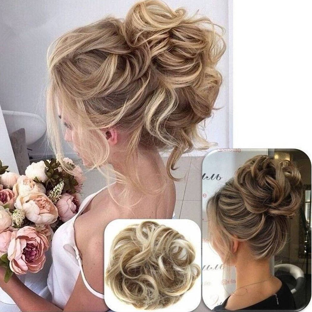 Curly Messy Bun Hair Piece Hair Scrunchie Fake Natural Look