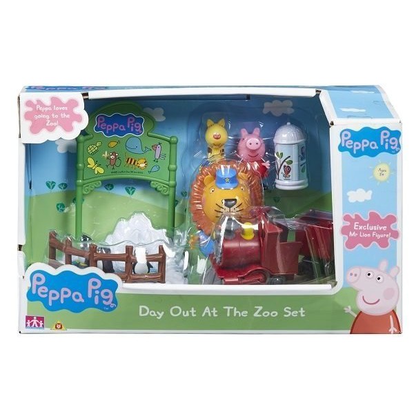 peppa day out at the zoo playset