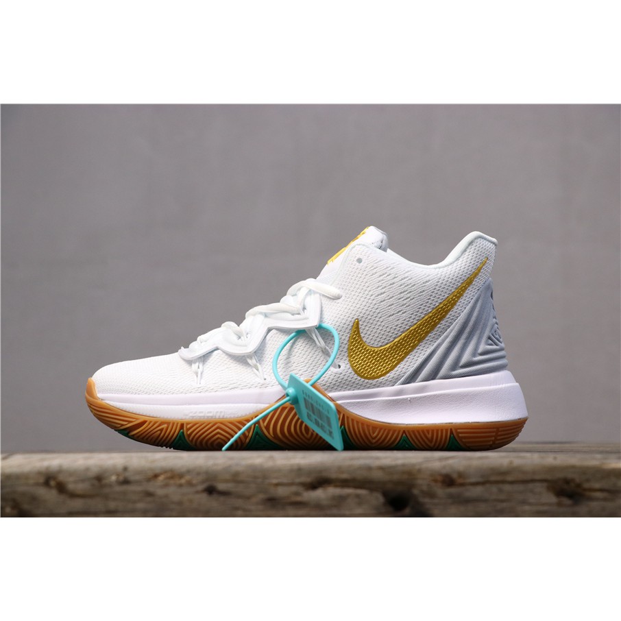 kyrie irving shoes white and gold