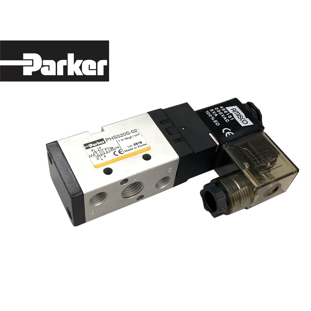 Phs520s 02 Parker 52 Way Solenoid Valve Single Coil Spring Return 14 Ready Stock Shopee