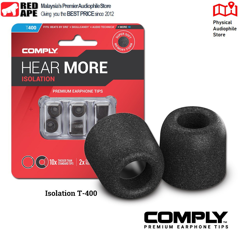 Comply Foam Tips T100 T200 T400 T500 Memory Foam Earphone Tips Shopee