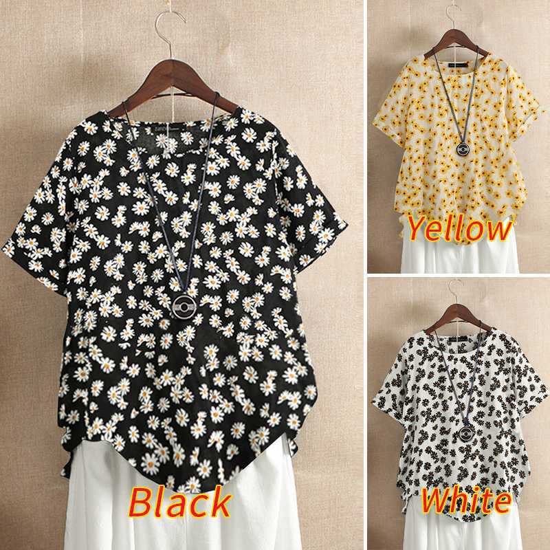  Baju  Bunga Daisy Blouse  Floral  Blouse  Kemeja Wanita Women 