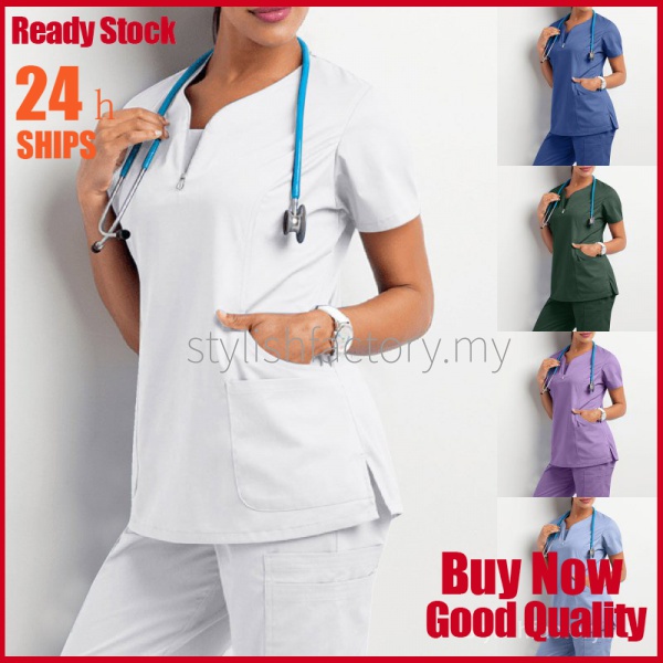 Hospital Staff Scrubs Top Nursing Uniform For Male Female Dental Clinic