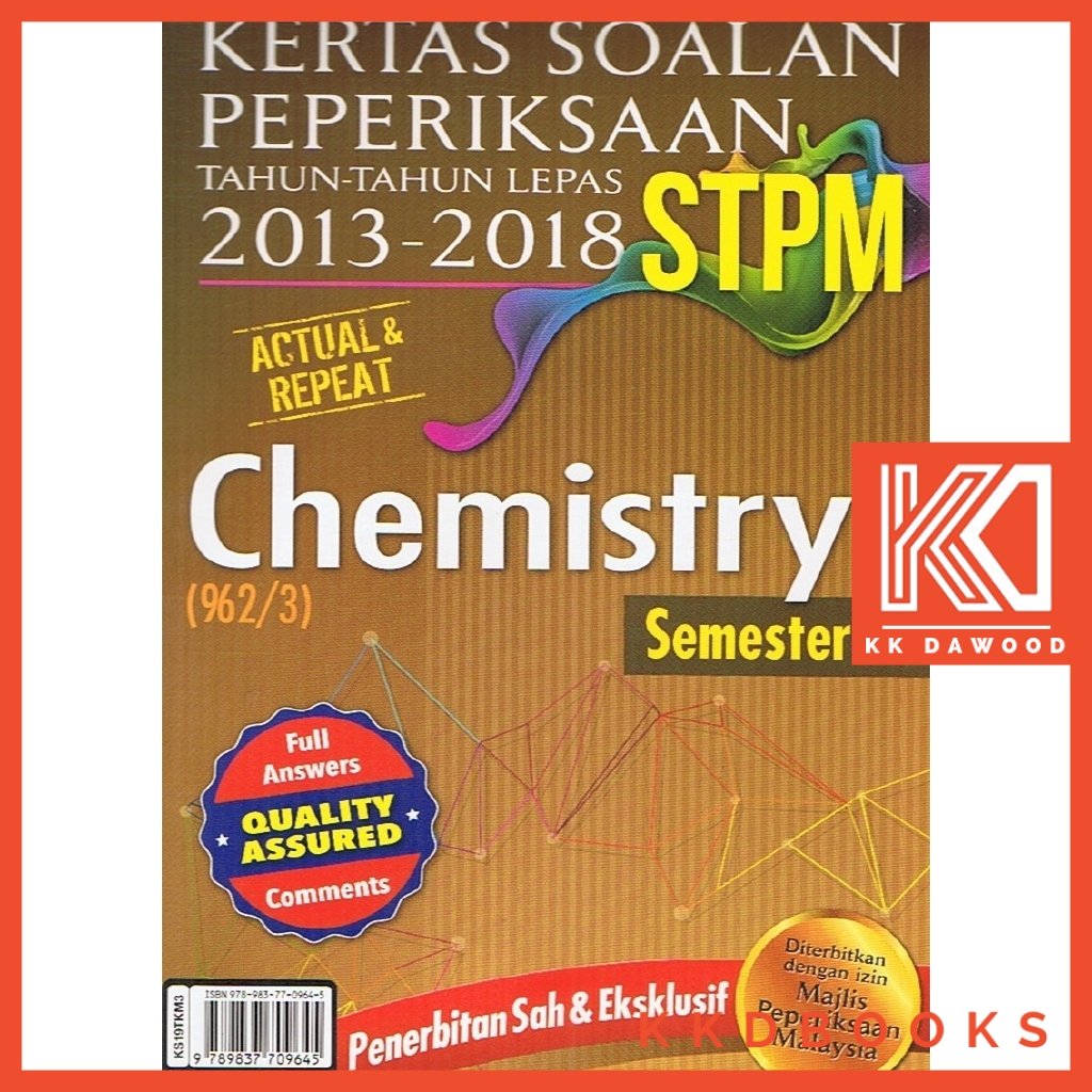 Sasbadi Kertas Soalan Peperiksaan Tahun Tahun Lepas 2013 2018 Stpm Chemistry Se Shopee Malaysia