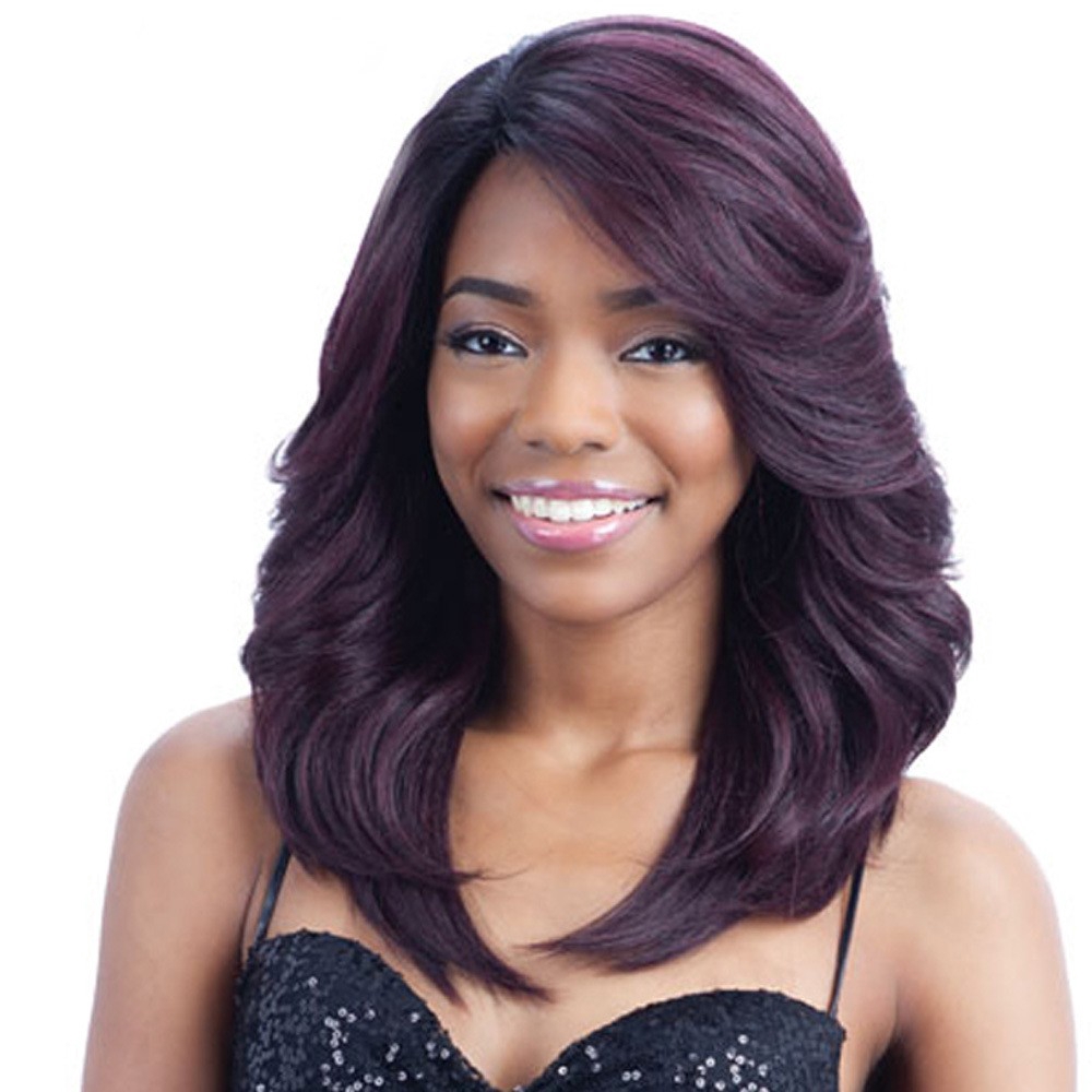 45cm Womens Medium Curly Wig High Temperature Fiber Hair With Side
