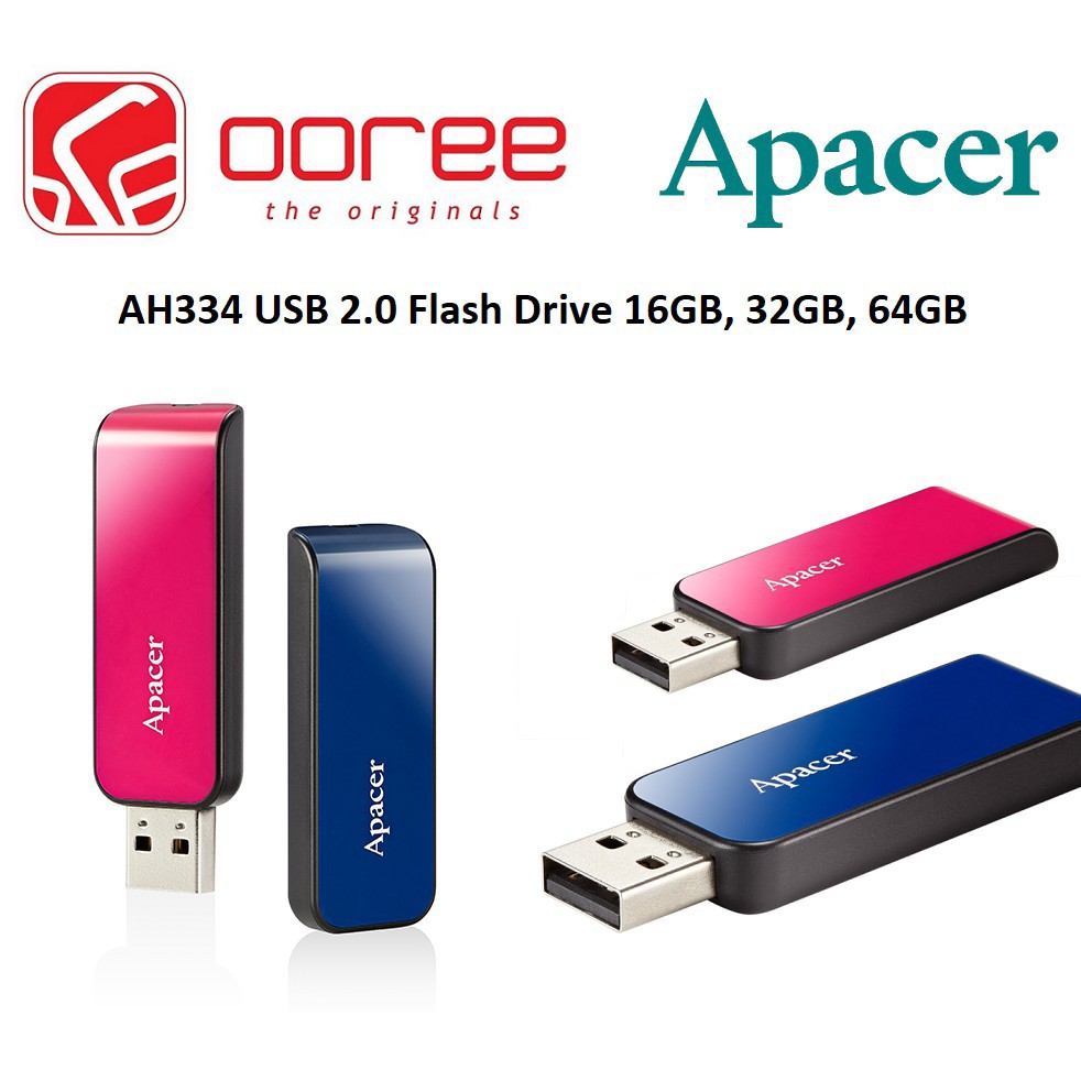 APACER AH334 16GB 32GB 64GB USB 2.0 USB FLASH DRIVE PENDRIVE THUMB ...